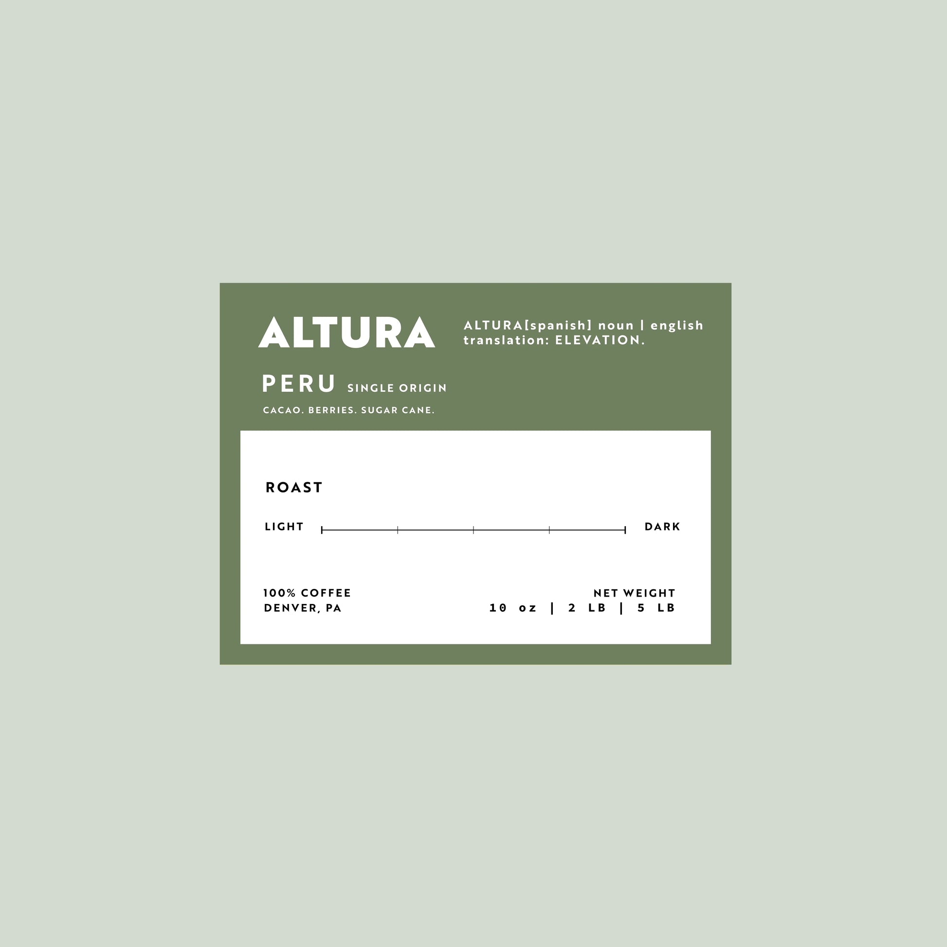 ALTURA green sticker label